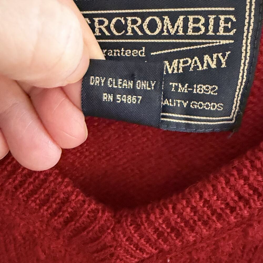 Vintage Abercrombie & Fitch Red Sweater Vest 100% Wool Size XL - Picture 4 of 12